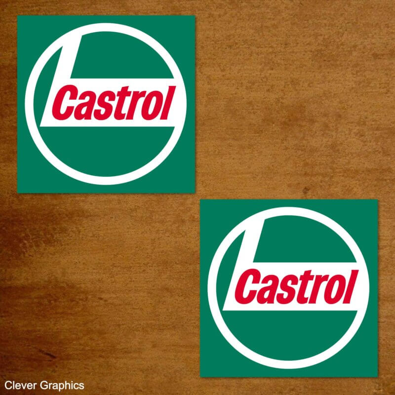 Castrol Square (1968 - 1992) Stickers, Pair of classic stickers.
