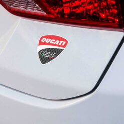Ducati Corse Shield Stickers on Car