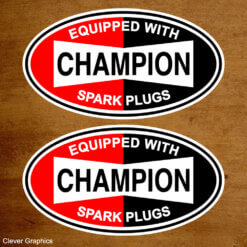 Champion Spark Plugs OVAL Racing Sticker