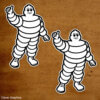 Michelin Man Thumb Up Bidendum Classic Car Sticker in Black and White.