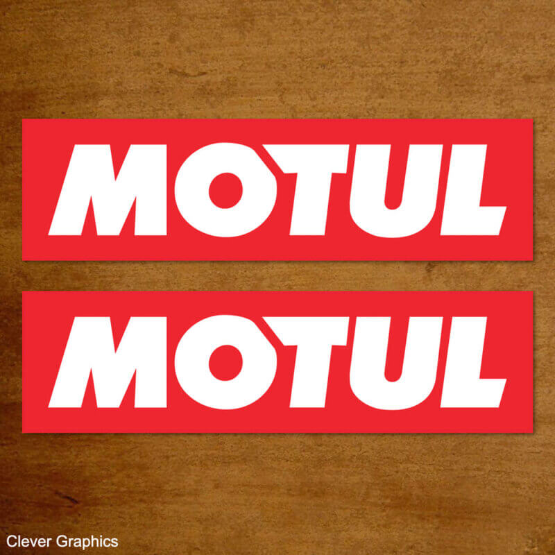 Motul Oil Red and White Decals, Motorsport Stickers.