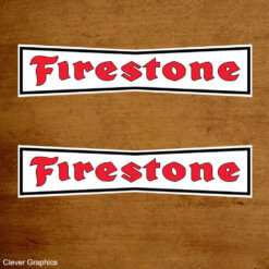 Firestone Red, Black and White Sticker.