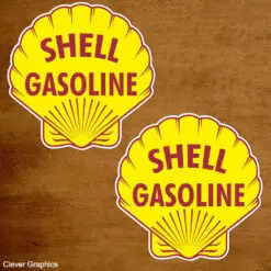 Shell Gasoline Classic Shell Logo Decals. 1950 Shell Logo