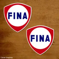 Fina Red Shield Sticker, Fina Sticker Custom Sizes.
