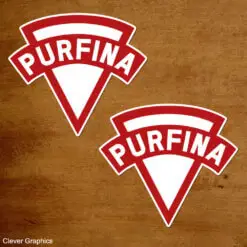 Purfina Oil Stickers. Fina Oil.