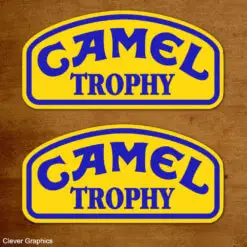Camel Trophy Stickers, Blue and Yellow. Race Stickers.