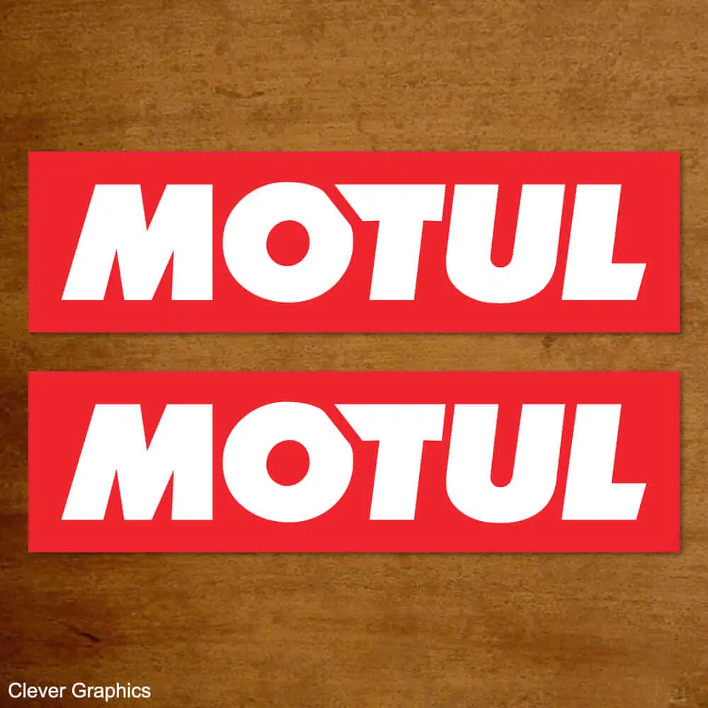 Motul Oil, Red and White Motul Stickers.