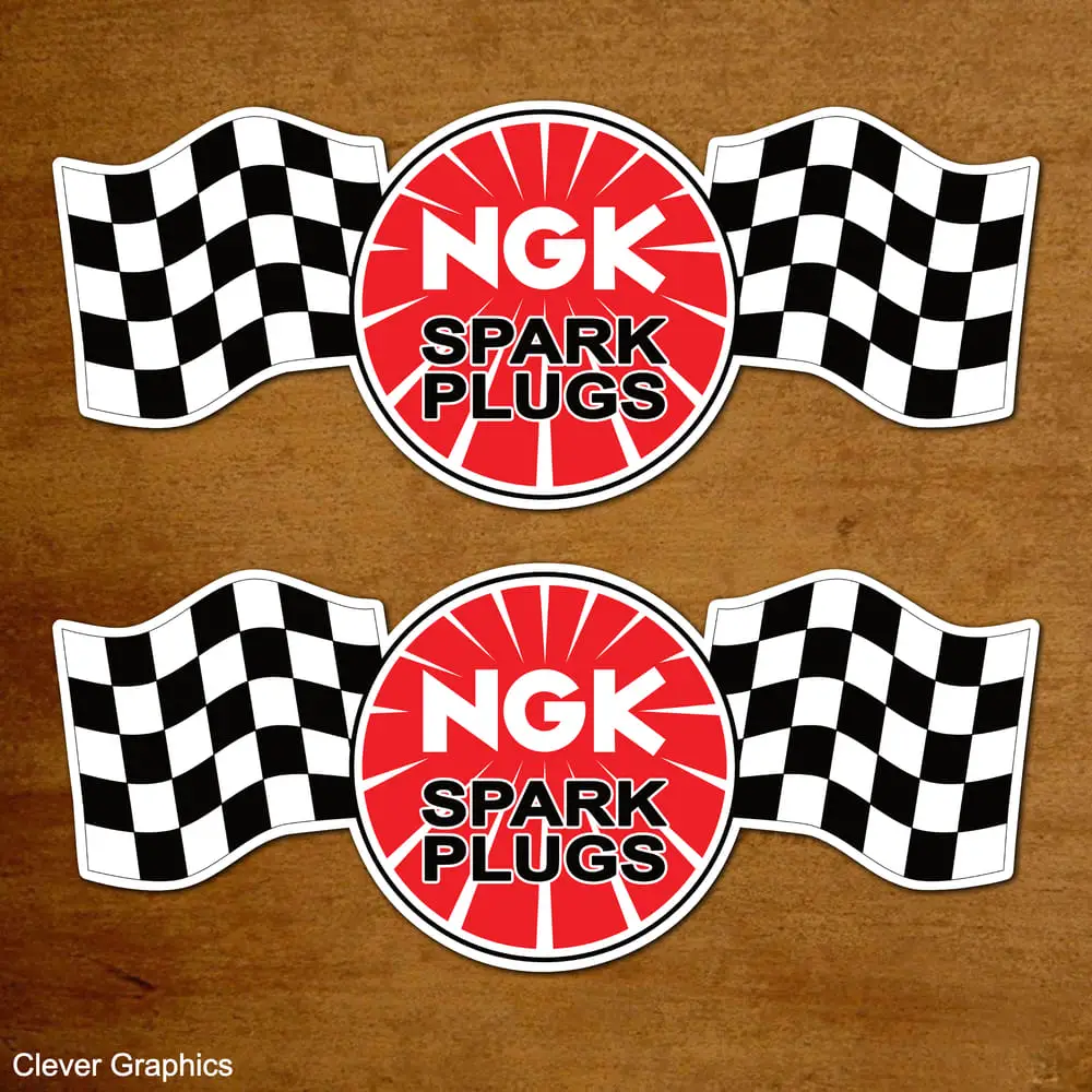 NGK Chequered-Flag Stickers.