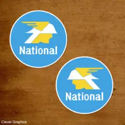 National Petrol Round Stickers - Handed Pair