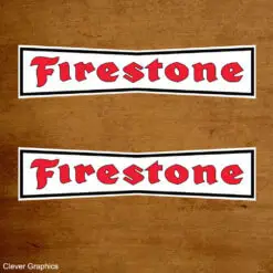Firestone Red, Black and White Sticker.